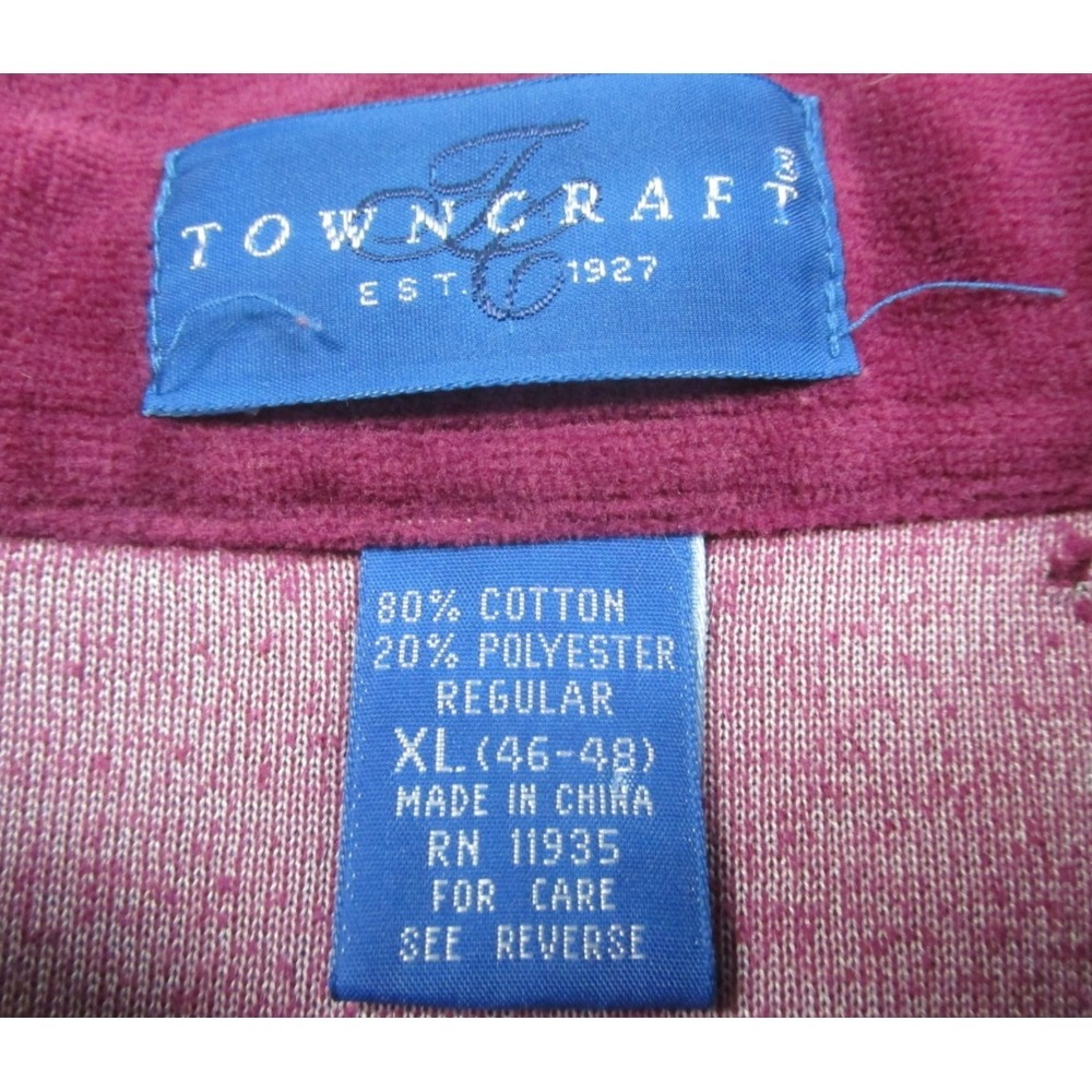 Vintage Towncraft Velour Polo Long Sleeve Terry Cloth Striped Shirt (XL) 1970's‎ - Picture 6 of 10